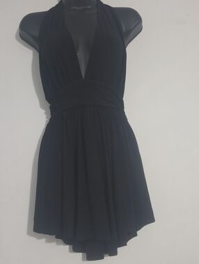 Windsor Black Halter V-Neck Romper